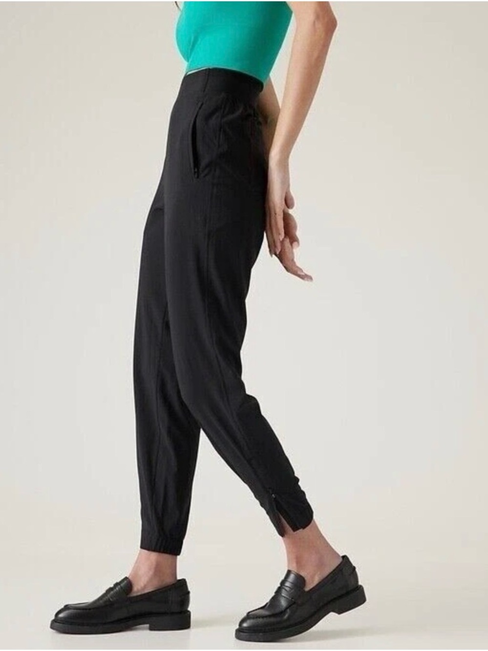 Athleta Black Brooklyn Heights High-Waist Tapered Jogger Pants Size 4